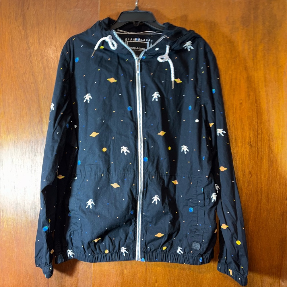 🐠 Denim & Flower Black Jacket with Colorful Accents